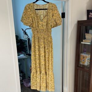 Max Studio Yellow Floral Maxi Dress